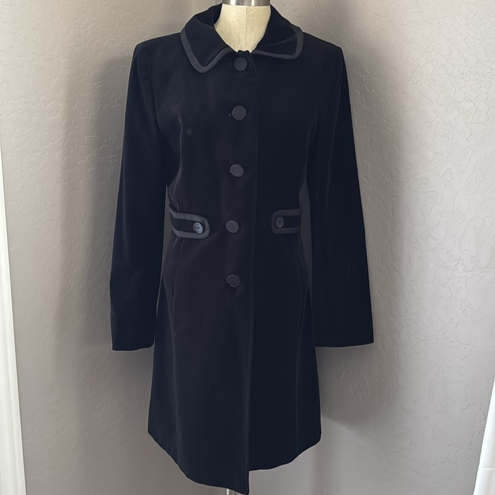 Loft long fully lined velvet black jacket size large